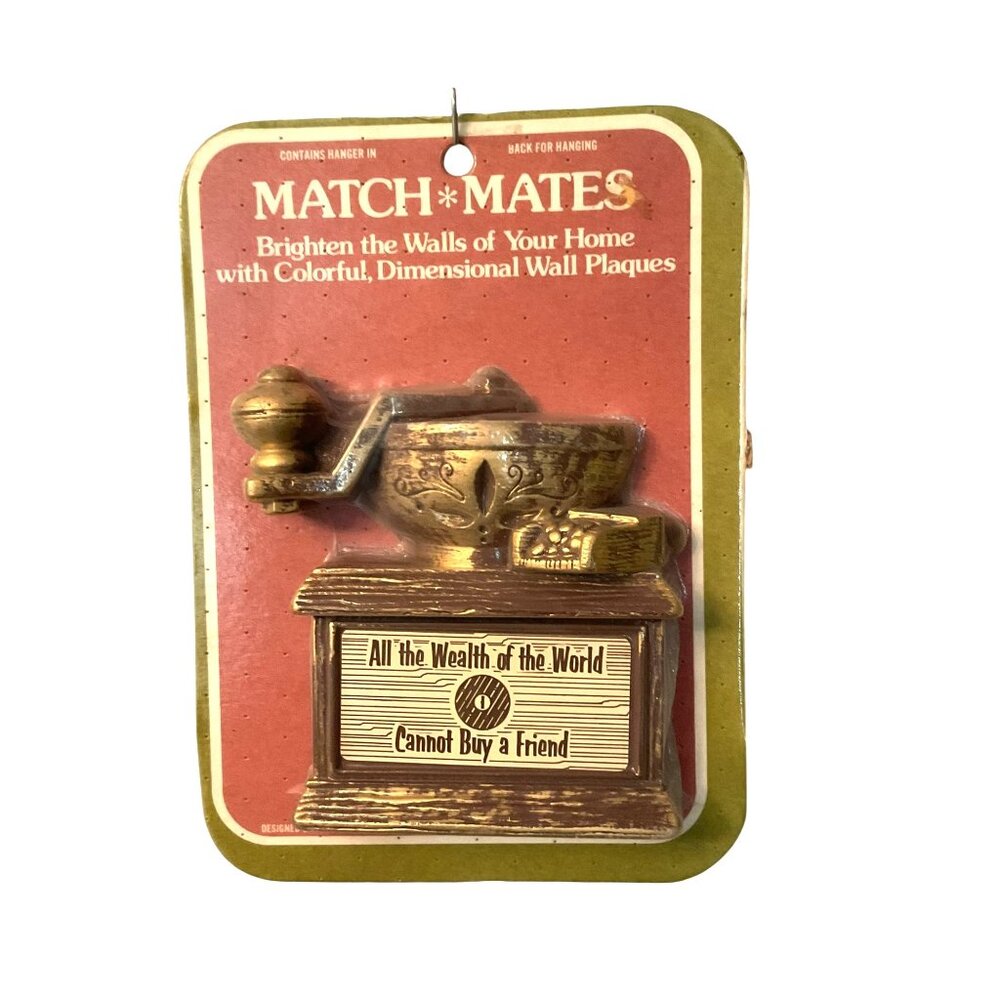 Vintage Match Mates Dimensional Wall Plaque "All The Wealth Of The World Cannot